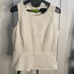 White House black market eyelet peplum top